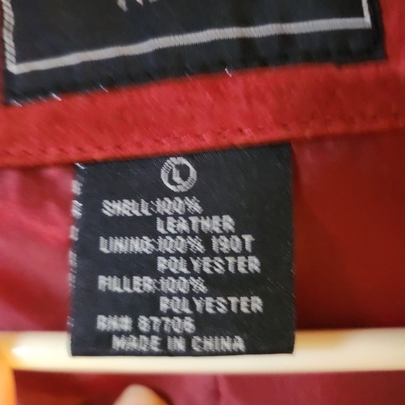 * Large Donna Nicole Red Leather Jacket - Picture 2 of 6